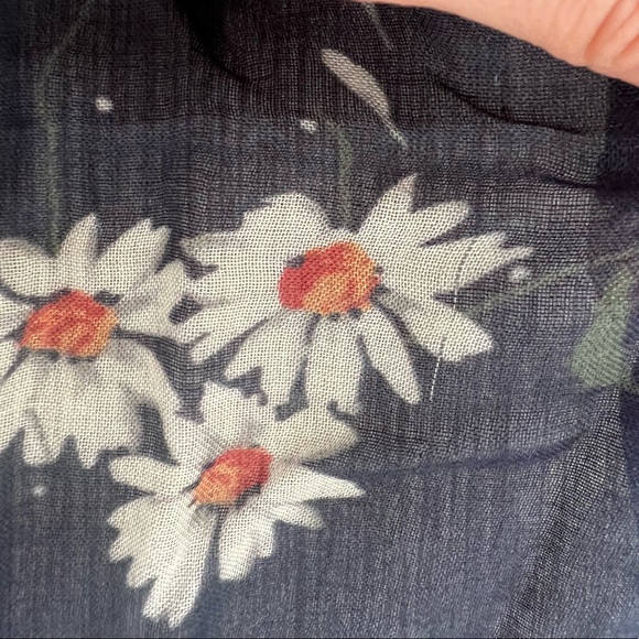 The Kooples Modal & Silk Scarf with Daisies - Picture 7 of 8